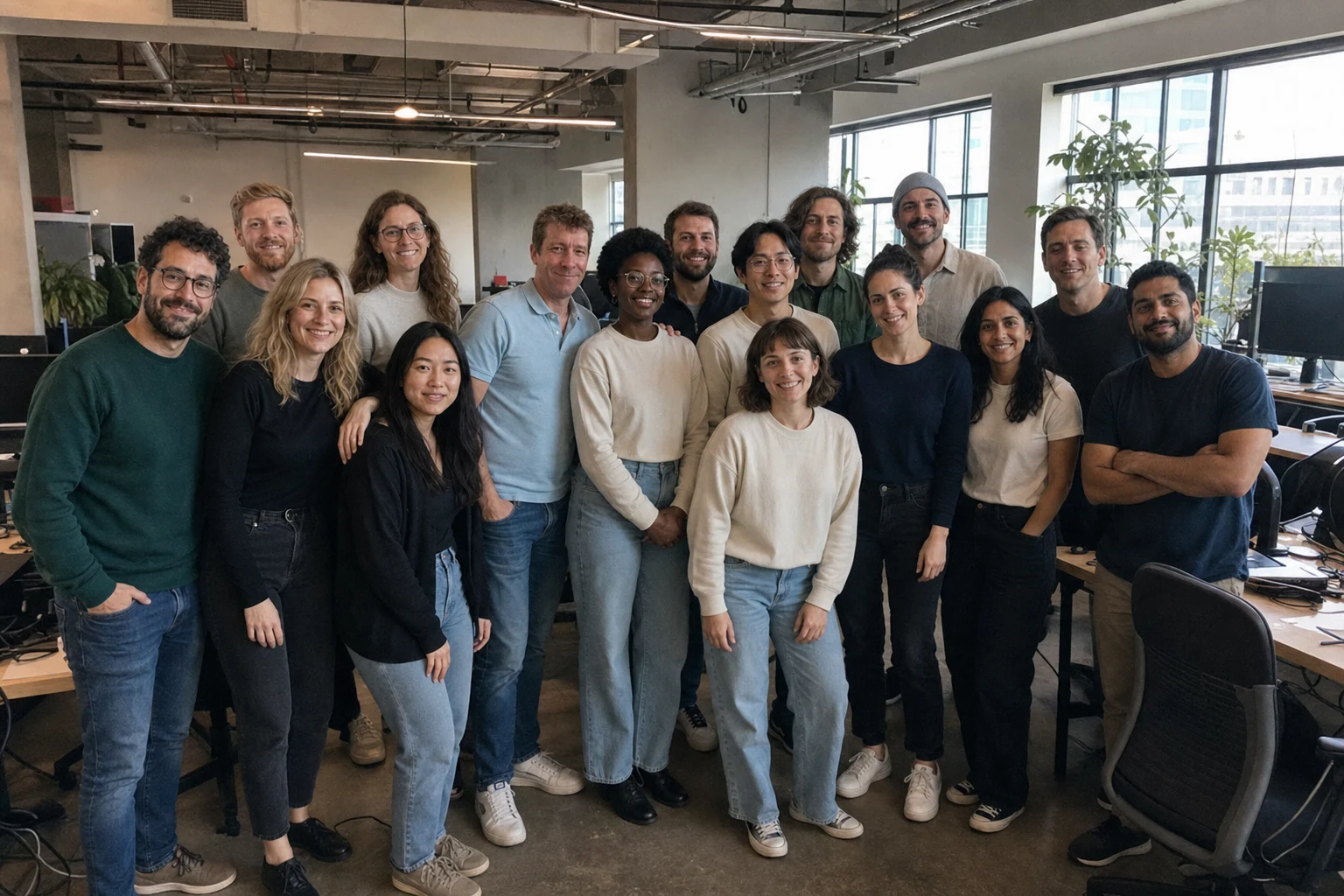 The Weekday Press team together in the office